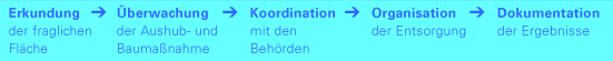 Erkundung > berwachung > Koordination > Organisation > Dokumentation